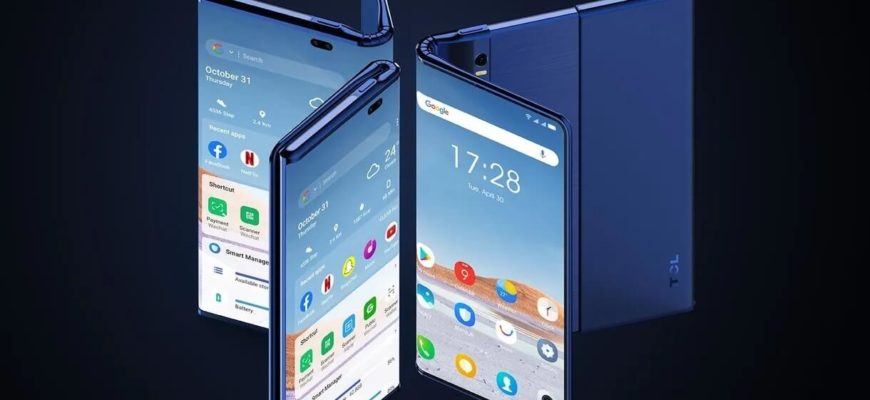 раскладной смартфон tcl fold n roll
